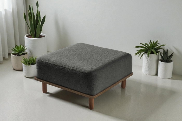 Atelier Del Sofa Puff Texturizado Coco Antracita Atelier Del Sofa Puff Texturizado Coco Antracita